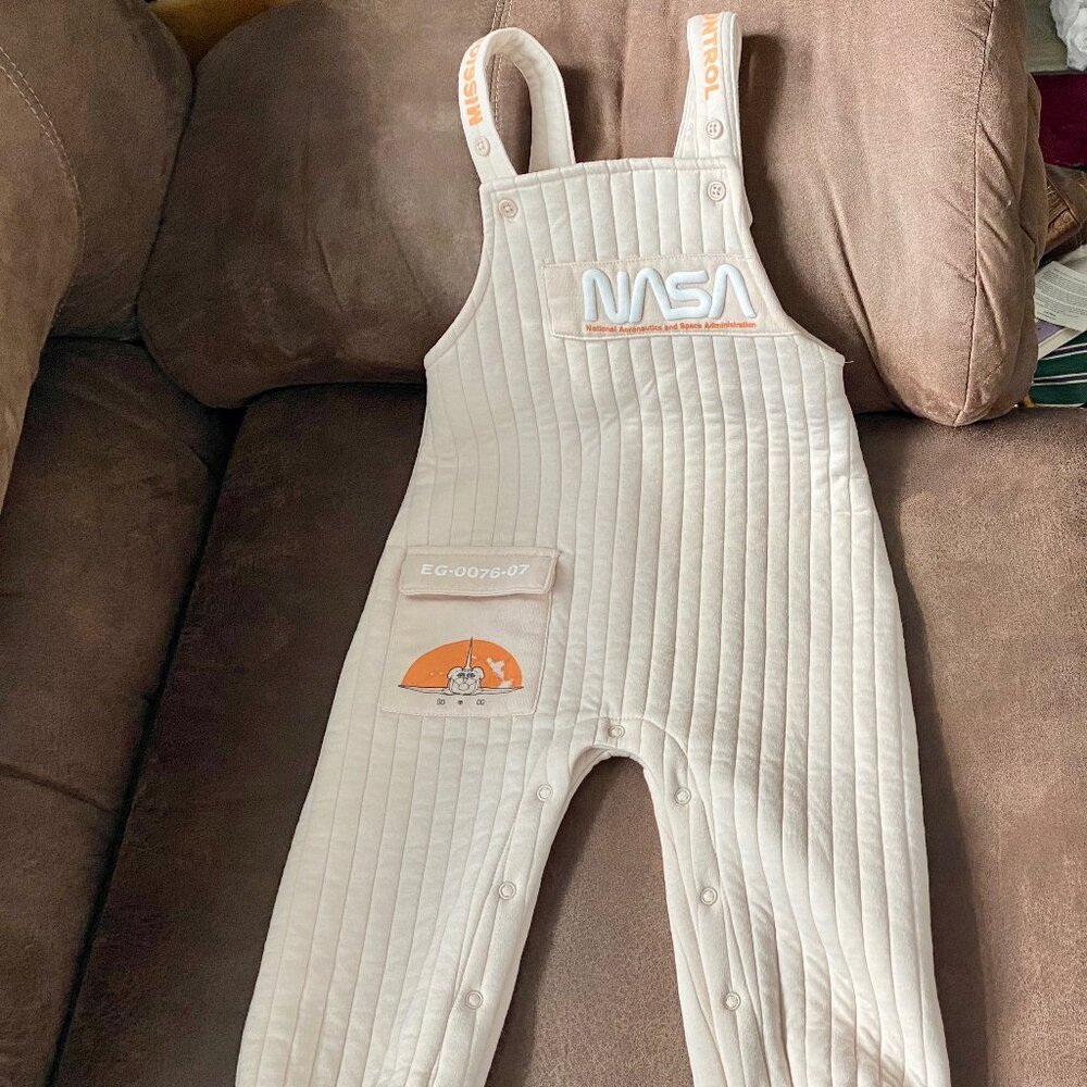 Primark NASA Mission Control Quilted Pocket Overalls Boys 1PC 18/24m